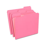 Staples 508952 Colored File Folders w/Reinforced Tabs Letter 3 Tab Pink 100/Box