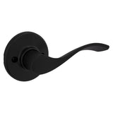 Kwikset Balboa Dummy Door Handle, Single Sided Lever for Closets, French Double Doors, and Pantry, Matte Black NonTurning Right