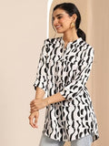 Libas Women'S Silk Blend Printed Straight Tunics (98165 White White L