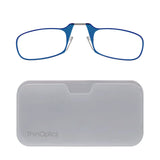 ThinOptics Reading Glasses + White Universal Pod Case | Blue Frames, 1.00 Strength Readers Blue Frames / White Case, 44 mm