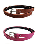 Vtflair WomenS And GirlS Synthetic Leather Belt LadiesS Belt For Jeans WomenS Belt For Dresses Casual Formal Pack Of 2 Belt 