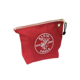 Klein Tools 5539RED Zipper Bag, Canvas Tool Pouch is 10Inch Consumables Bag for Storing Parts, Brass Grommet for Easy Hanging, 