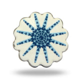 TRINCA-FERRO Set of 6 Floral Pattern Blue and White Ceramic Drawer Interior/Exterior Knobs for Drawer Pull Cabinet Dresser Drawe
