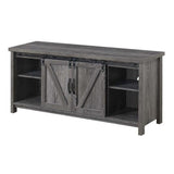 Convenience Concepts Blake Barn Door TV Stand with Shelves and Sliding Cabinets for TVs up to 60 Inches, Weathered Gray