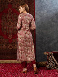 Anni Designer Women'S Cotton Blend Straight Printed Kurta With Pant (Rajrita Maroon-Nw_M_Maroon_Medium),Maroon,M,Cotton Blend,Regular,