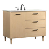Elegant Decor Baldwin 42 Solid Wood And Mdf Bathroom Vanity In Maple