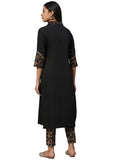 Ziyaa Women'S Crepe Straight Fit Kurta (Zikucr3150-S_Black_S)
