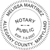 MaxMark Round Notary Pre-Inked Stamp for State of Maryland