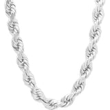 IFIX 9mm Big Silver Rope Chain Men Necklace Rope Necklace Silver Costume 90s Hip Hop Jewlery Rap Chain