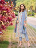 Gosriki Women'S Rayon Viscose Straight Printed Kurta With Pant & Dupatta (Zaggu Blue-Vks01-Gs_L_Blue_Large),Blue,,B0F54CN15P