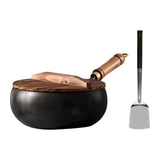ATORSE 9.45inch Wok Pan with Handle Gas Frying Wok Pan for Restaurant Hotel Kitchen