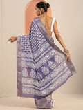 Libas Womens Printed Silk Blend Saree With Blouse Piece Lavender Onesize