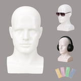 lightmay Male Mannequin Head - 13.7Bright White Wig Stand for Hats, Wigs, Headphone, Glasses - Great for Styling, Display & 