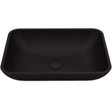 VIGO Sottile 18.125 inch L x 13 inch W Over the Counter Freestanding MatteShellTM Rectangular Vessel Bathroom Sink in Black Si