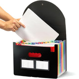 Sumiko Expandable File Folder 13 Pockets | A4 Letter Size Document Organizer With Accordion Design | Portable Paper & Stationery
