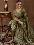 Libas Women'S Silk Blend Kurta Set (49231_Brown