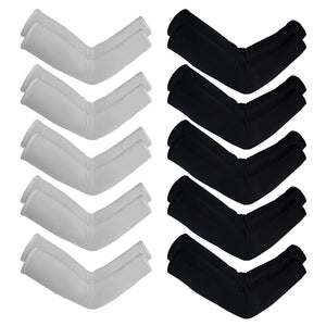 10 Pairs Unisex Arm Sleeves, Arm Sleeves UV Sun Protection Cooling Sleeves for Women Youth Arm Cover Sleeves for Boys Girls Bike