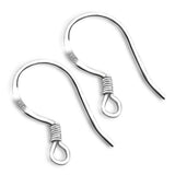 Serdokntbig Sterling Silver Fish Hook Earrings Earwires w/Coil