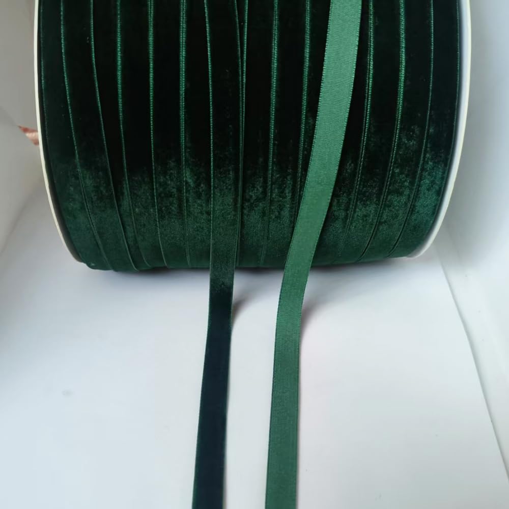 10 Yards 3/8(10mm) Velvet Ribbon for Wedding Christmas Gift Box Wrapping Bow Making Bouquet Wrap DIY Craft Decor (Christmas Gr