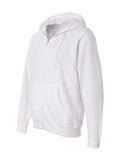 Independent Trading Co. Midweight Full-Zip Hooded Sweatshirt - White, L