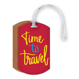 Time To Travel Luggage Tag Customized Luggage Tag | Bag Tag | School Bag Name Tag | Travel In Style Personalize With Name, Pict