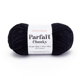 Premier Parfait Chunky Yarn - Super Bulky, Ideal for Knitting and Crocheting, Chenille, Black, 3.5 oz, 131 Yards