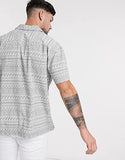 Lookmark Casual Shirt For Men|| Shirt For Men|| Men Stylish Shirt || Men Printed Shirt (Shirt 29-Xl) Grey