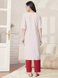 Pinkmint Kurta Set For Women Cotton Printed Straight Kurta With Pant (Pack Of 1) Multicolor10 Xl