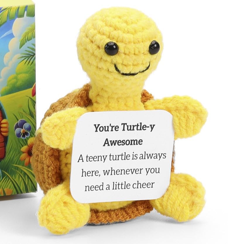 Lenoka Crochet/Cute Mini Emotional Support Turtle Handmade Gift - Perfect Emotional Support Gifts for Friends, Students, and Wom
