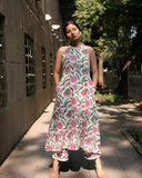 Anni Designer Women'S Rayon Blend Straight Block Printed Kurta With Pant (Gulbagh Multi_Xl_White_X-Large),White,XL,Rayon Blend,Regular,