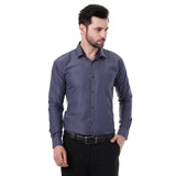Xjarvis Austin Men'S Cotton Blend Shirt |Slim Fit Formal Shirt With Pocket |Plain | Long Sleeve Spread Collar | Casual Wear Regular Fit Shirt Pack Of 1 (Slate Blue 2Xl),Slate Blue,2,B0F4X6P8N5
