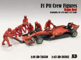 Formula One F1 Pit Crew 7 Figurine Set Team Red for 1/18 Scale Models by American Diorama 76550