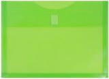 JAM PAPER Plastic Expansion Envelopes with Hook & Loop Closure - Letter Booklet - 9 3/4 x 13 with 1 Inch Expansion - Lime Green 