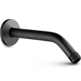 Cobbe Shower Arm with Flange and Teflon Tape, 10-Inches Wall Mounted Shower Pipe Arm Extension for Fixed Shower Head, Matte Blac