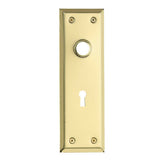 Door Back Plate Bright Solid Brass Stamped W/Keyhole 7 1/8 | Renovator's Supply