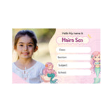 Personalized School Name Labels for Kids with Photo |Custom Sticker Set for NoteBooks | Self Adhesive Sticker with Child Name, C