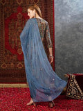 Gosriki Women'S Cotton Blend Printed Straight Kurta With Pant & Dupatta (Aida Navy Blue-Jl-Gs_S_Navy Blue_Small),Navy Blue,,B0D73YFY11