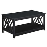 Convenience Concepts Titan Coffee Table with Shelf, Black