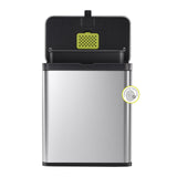 EKO Kitchen Compost Bin, 7L / 1.85 Gal Stainless Steel with Removable Inner Bucket and Deodorizer Compartment, 2-in-1 Countertop