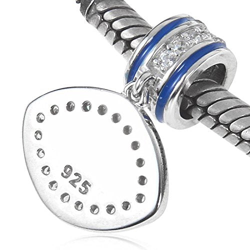 ABAOLA Blue Eye Dangle Charm Beads fit for Fashion Charms Bracelets