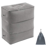 Shopping Mart Inflatable Travel Foot Rest Pillow Grey | Adjustable 3Layers Height Pillow For Foot Rest On Airplanes, Cars, Bu
