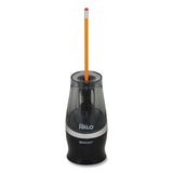 Westcott Halo Colored Pencil Non-Stick Electric Sharpener, Ac-Powered, 3.5 X 6.75, Black/Silver