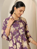 Libas Women'S Viscose Rayon Floral A-Line Kurtis (29669_Multicolour_L)