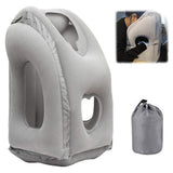 Zentro Inflatable Travel Pillow With Face Opening And Chin Support, Full Head And Neck Rest Cushion With Hand Access, Adjustable
