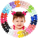 Alinmo Baby Hair Clips 2 Baby Girls Clips Fully Lined Baby Bows Tiny Hair Bows Alligator Clips For Baby Girls Infants Toddlers