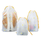 Vadhvala Enterprise Shoe Bag Cover For Shoe Storage & Travelling Drawstring Bags Waterproof, White (15, Flower)
