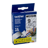 Brother Genuine PTouch TZE121 Tape, 3/8 (0.35) Wide Standard Laminated Tape, Black on Clear, Laminated for Indoor or Outdoor