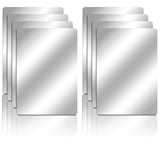 Marsui 8 Pieces Shatter Proof Plastic Mirror Craft 4 x 6 Inch Small Mirror Tiles Bulk with Soft Round Corners Double Sided Prote