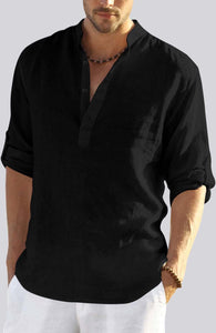 Bellstone Men'S Cotton Blend Solid Regular Shirt (Kurta800_Black_Xxl