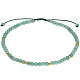 Jewever Aventurine Jade Anklet Bracelet for Women crystals and healing stones Essential Oil Diffuser Beach Foot Beaded Adjustabl